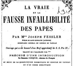 De l&rsquo;infaillibilité papale